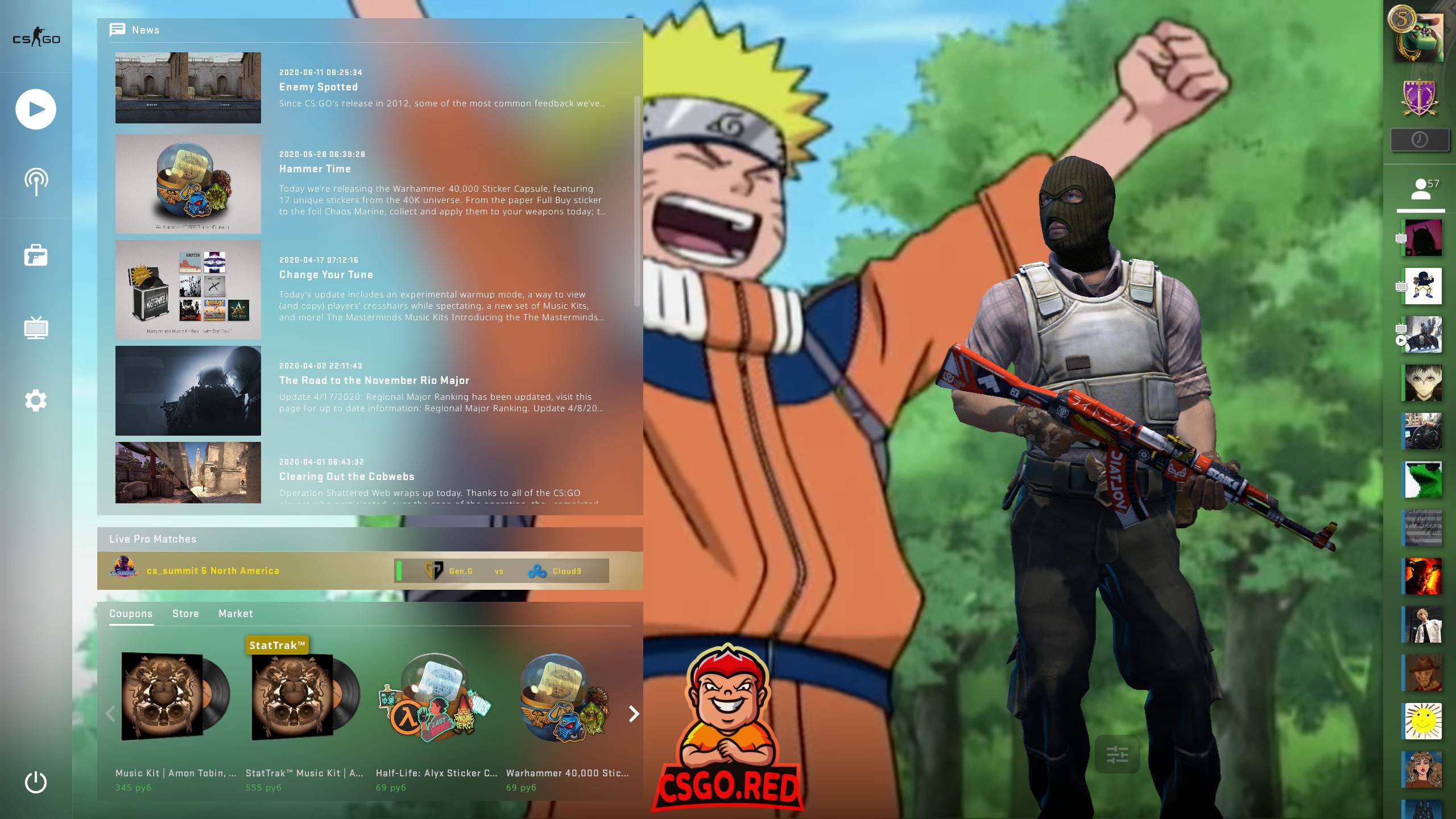 Naruto Uzumaki CSGO Panorama UI Free Download 